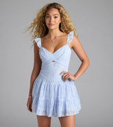 Cutest Flirt Flutter Sleeve Skater Dress