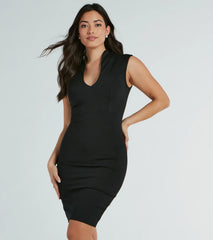 Work It Girl Scoop Neck Ponte Short Dress