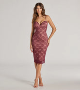 Floral Enchantment Sleeveless Lace Midi Dress