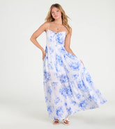Sunshine Dream Open Tie Back Floral Maxi Dress