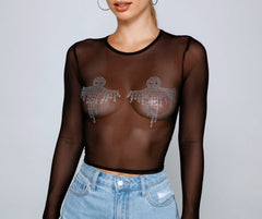Haunted Hottie Ghost Mesh Top