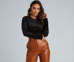 Sheer Perfection Mesh Flocked Bodysuit