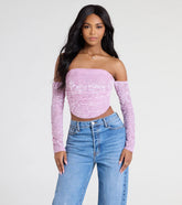Divine Energy Off-The-Shoulder Crop Top