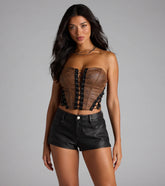 Edgy Persona Lace-Up Corset Top