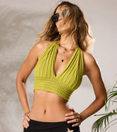 Stroll In The Sand Halter Crochet Crop Top