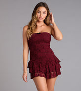 Crush On You Lace Ruffle Romper