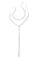 2 Row Rhinestone Lariat