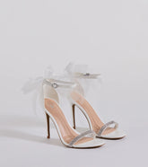 Sweet Glam Bow Detail Rhinestone Strap Stiletto Heels