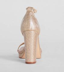 Capture Sparkle Glitter Platform Block Heels