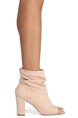 Scrunch Time Open Toe Bootie