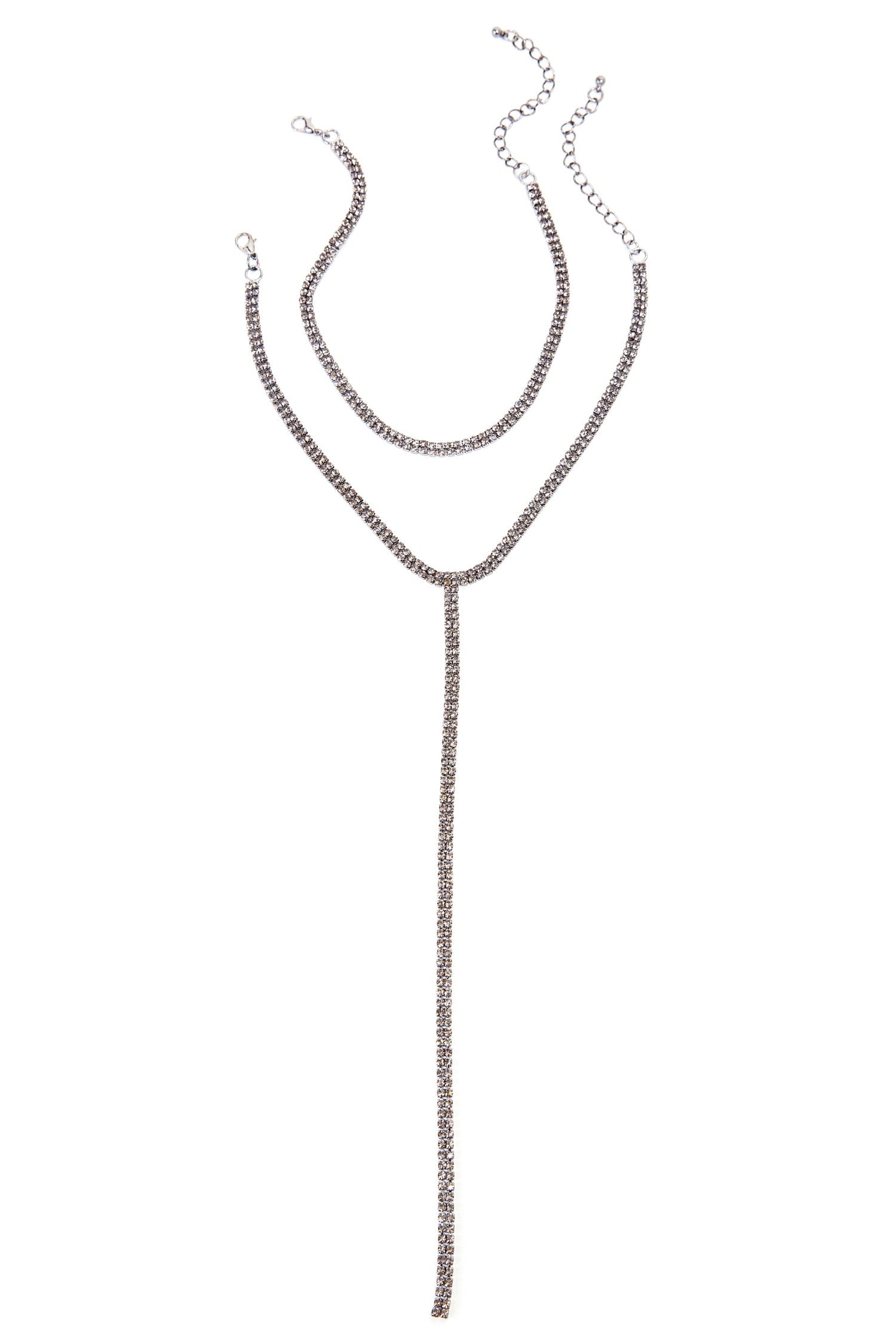 2 Row Rhinestone Lariat