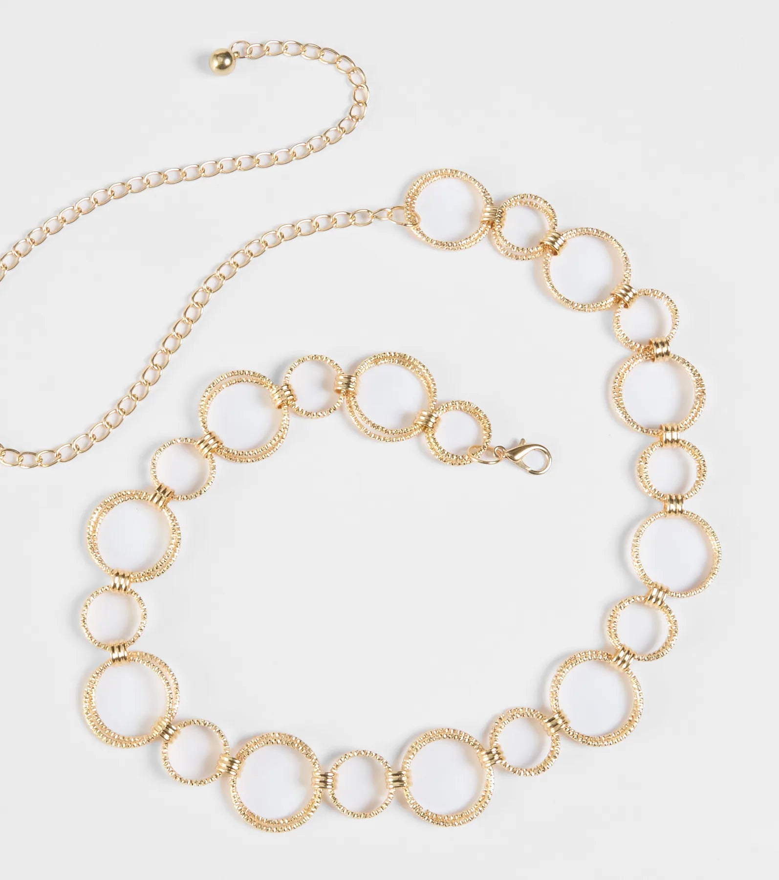 Glow On Rhinestone O-Ring Chain Belt