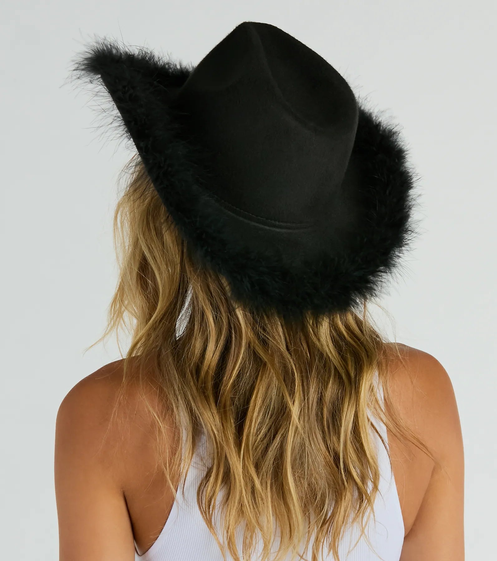Western Chick Marabou Feather Cowboy Hat