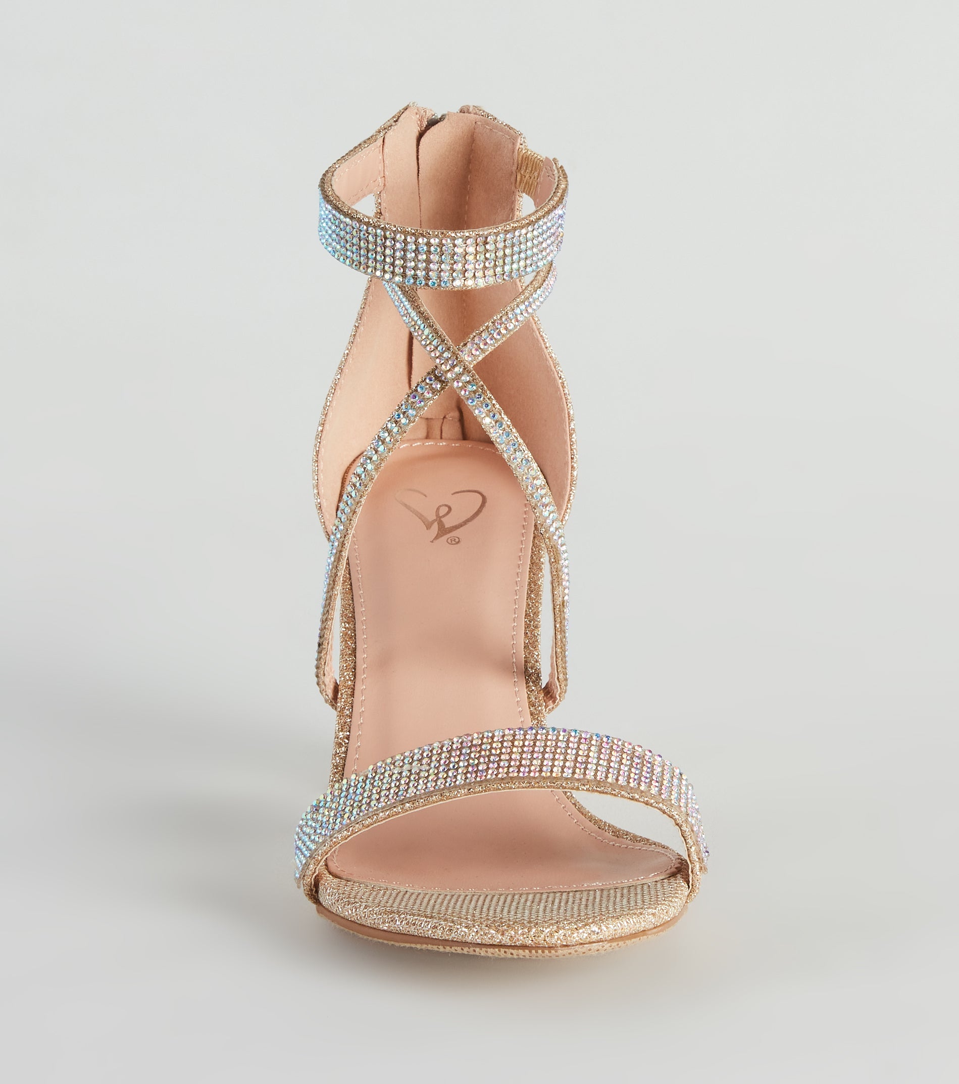 Glitter And Gleam Rhinestone Block Heels