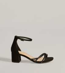 Glam Up Rhinestone Strappy Low Block Heels